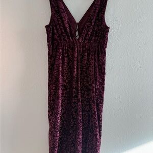 Anthropologie | Velvet Burnout Midi Sleep Slip Deep Purple